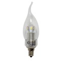 LED 3W Light Bulb E12 Candelabra Base Cool White 6000K Candle Light Bent Tip Bulb Dimmable 6 Pack